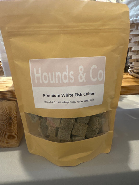 Premium white fish cubes